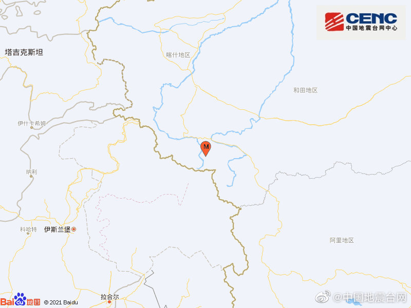 新疆喀什地域叶城县发作30级地动 震源深度10千米